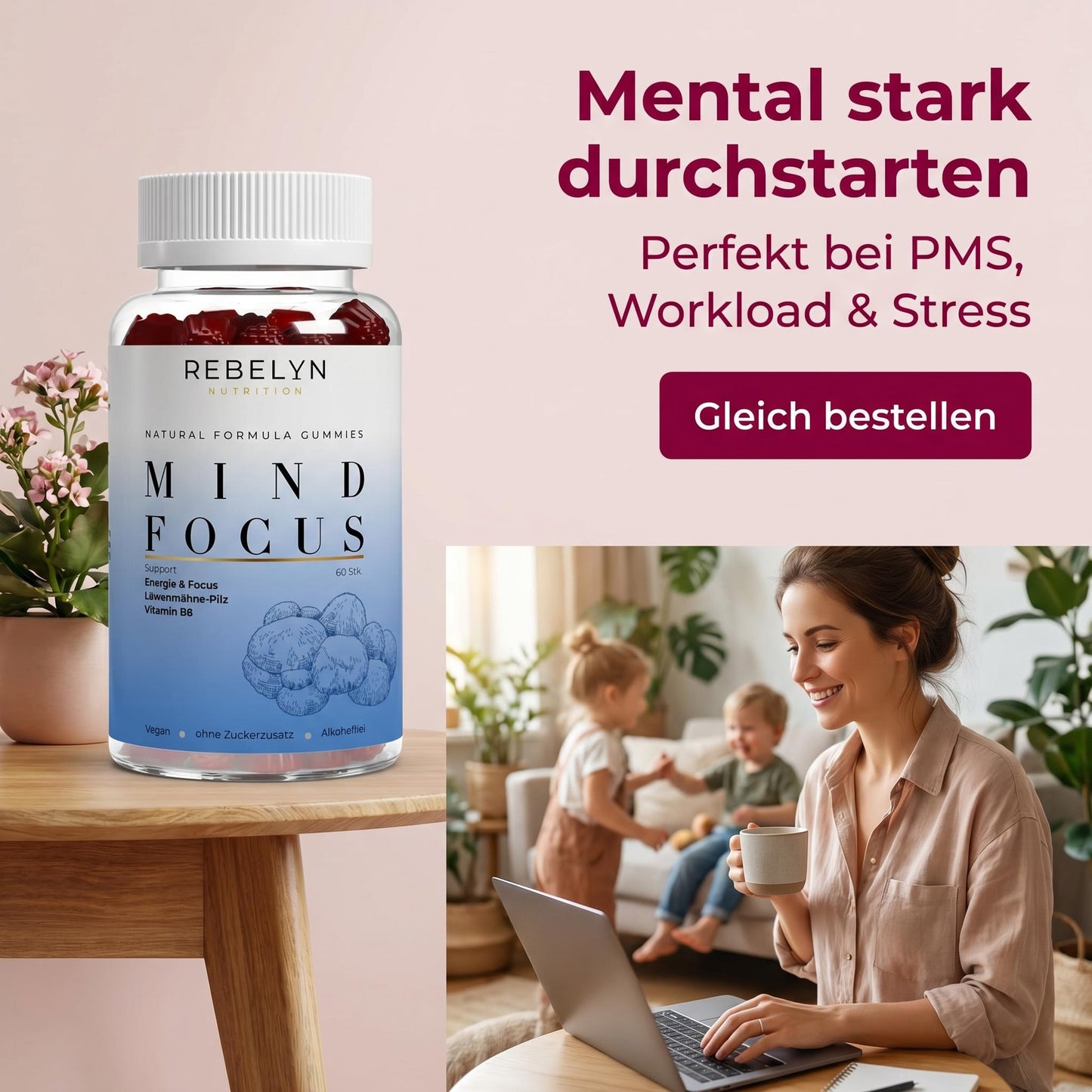 Löwenmähne + Vitamin B6 Gummies - 60 Stk.