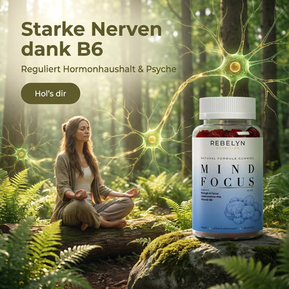 Löwenmähne + Vitamin B6 Gummies - 60 Stk.